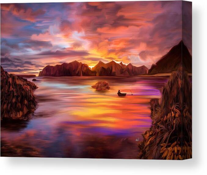 Norway Canvas Print featuring the painting Northern Norway - iPad version by Angela Stanton