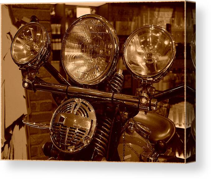 Old Canvas Print featuring the photograph NYC - Bloomingdale Biker by Richard Reeve
