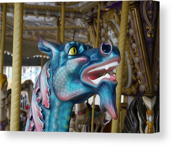 Carousel Canvas Print featuring the photograph Ocean City - Here Be Dragons by Richard Reeve
