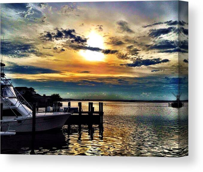 Ocean City Canvas Print featuring the photograph Ocean City Sunset by Chris Montcalmo