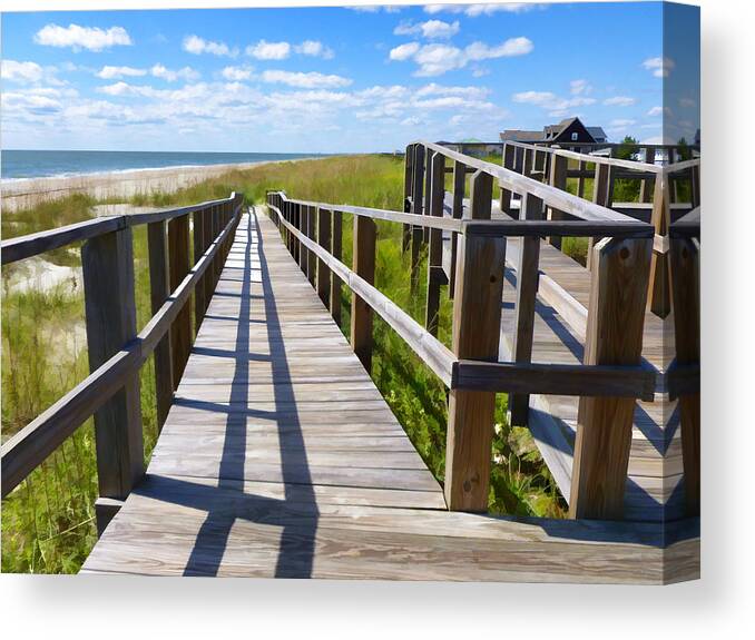 Ocean Canvas Print featuring the photograph Ocean Walkway by Don Margulis