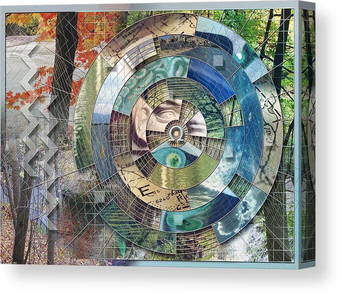 Greenery Canvas Print featuring the digital art Off the Grid by Linda Carruth