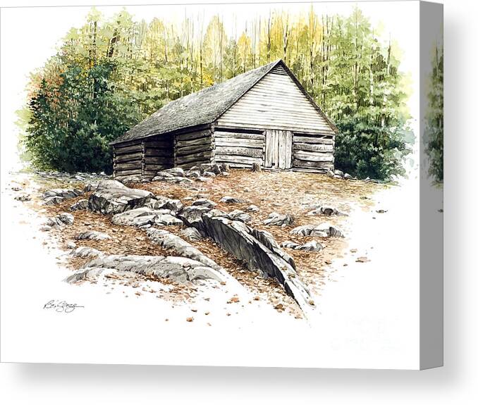 Landscape Canvas Print featuring the painting Ogle Barn - 1880 by Bob George