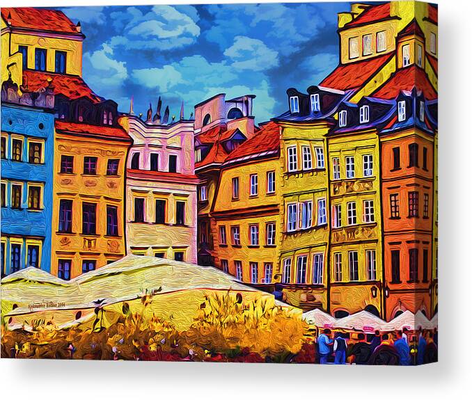 Old Town Canvas Print featuring the photograph Old Town in Warsaw #1 by Aleksander Rotner