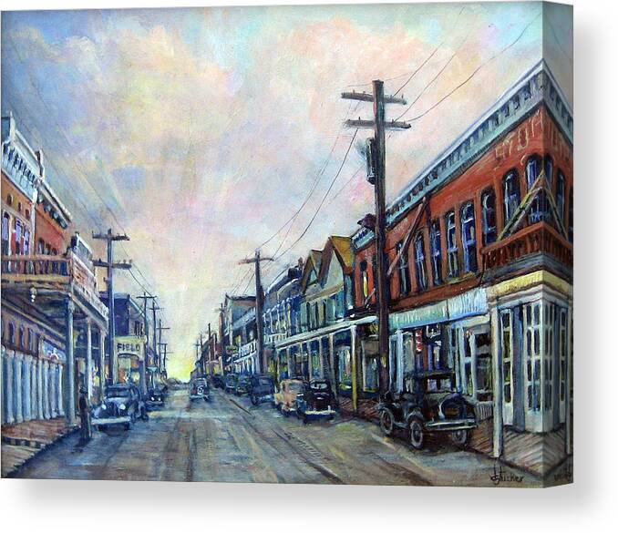 Acrylic Canvas Print featuring the painting Old Virginia City by Donna Tucker