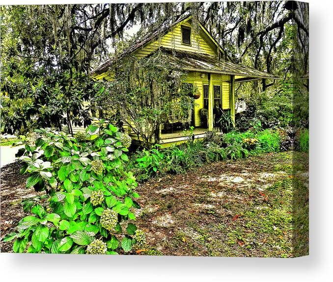 Yellow House Canvas Print featuring the photograph Old Yellow House by Patricia Greer
