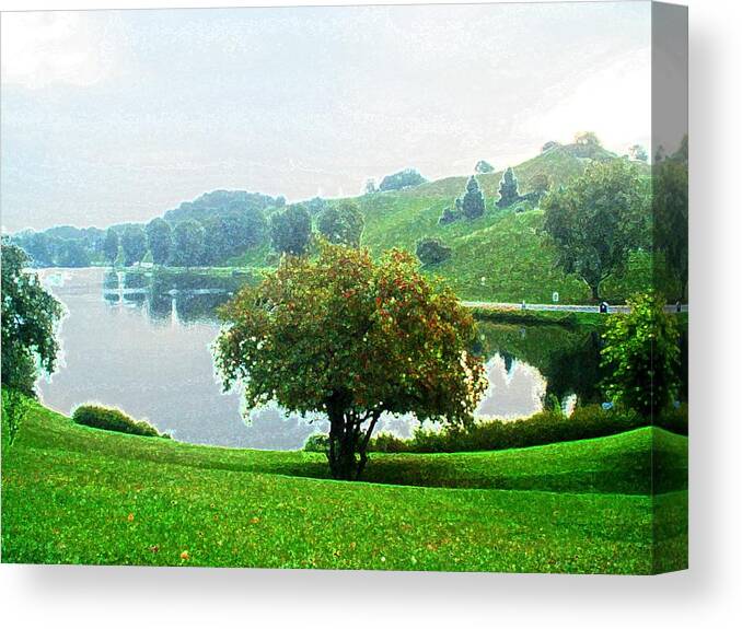 Olympiapark Canvas Print featuring the photograph Olympiapark in Munich by Zinvolle Art