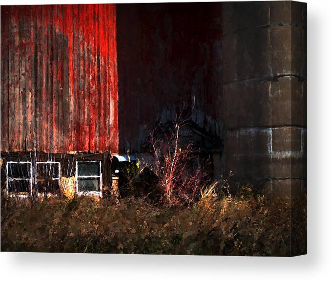 Waupaca Canvas Print featuring the digital art On Casey Lake Rd. by David Blank