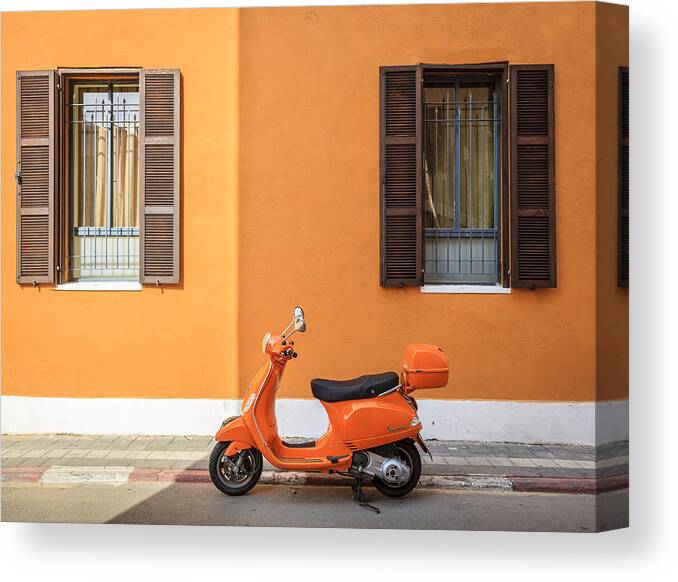 Israel Canvas Print featuring the photograph On Orange Street by Alexey Stiop