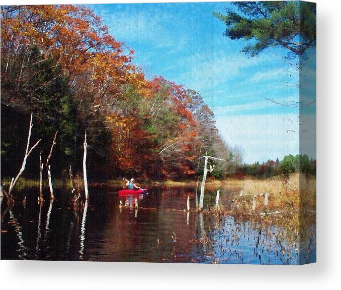 On Schoolhouse Pond Book Canvas Print featuring the photograph On Schoolhouse Pond Brook by Joy Nichols