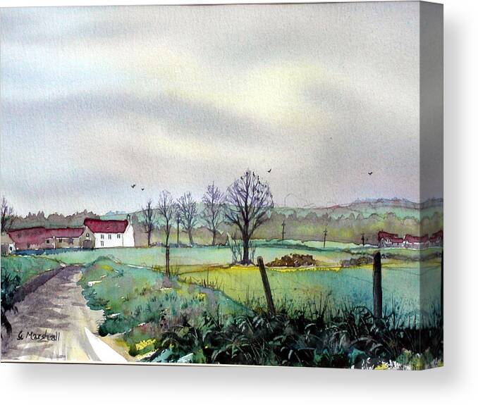 Glenn Marshall Artist Canvas Print featuring the painting On the Road to Grassmoor by Glenn Marshall