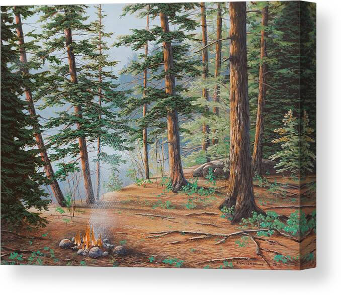 Jake Vandenbrink Canvas Print featuring the painting Outdoor Life by Jake Vandenbrink