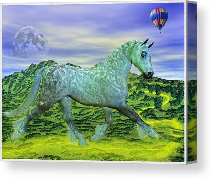 The Canvas Print featuring the mixed media Over Oz's Rainbow by Betsy Knapp