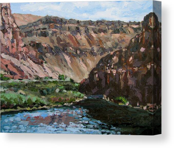 Oregon Canvas Print featuring the painting Owyhee River by Les Herman