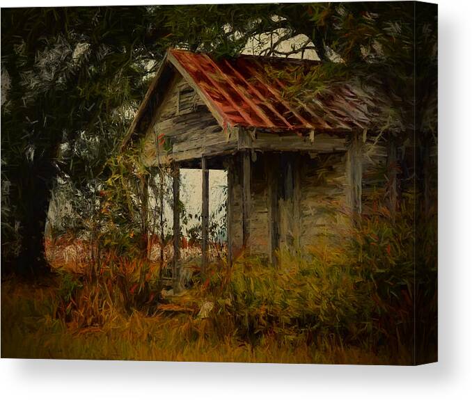 Art Prints Canvas Print featuring the photograph Painted Yesterday House by Dave Bosse