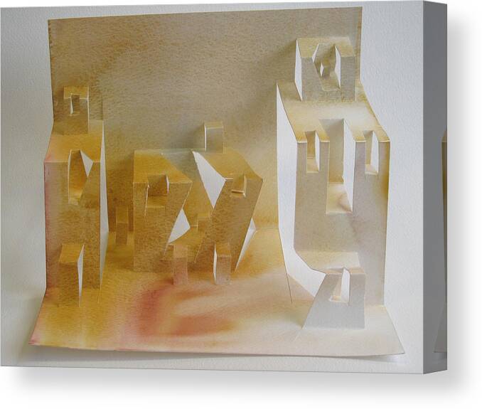 Architecture Canvas Print featuring the sculpture Paper Architecture by Alfred Ng
