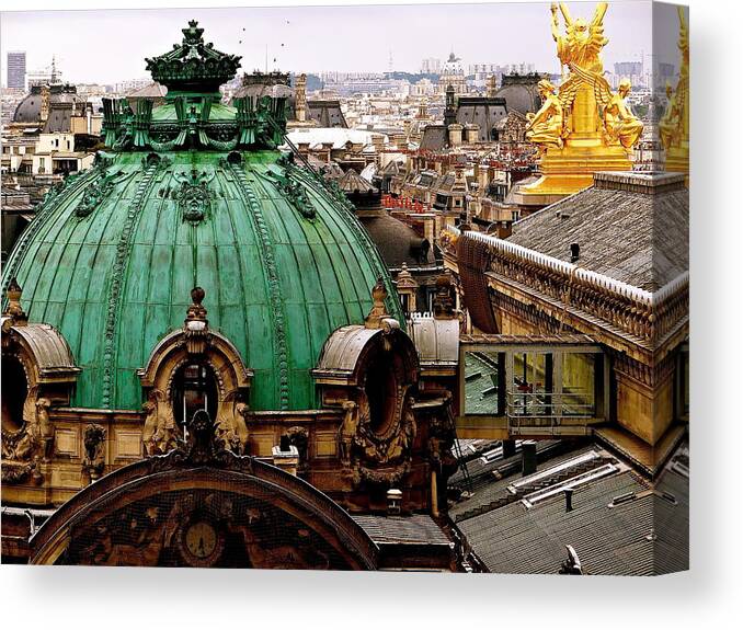 Paris Opera Canvas Print featuring the photograph Paris Drizzles by Ira Shander
