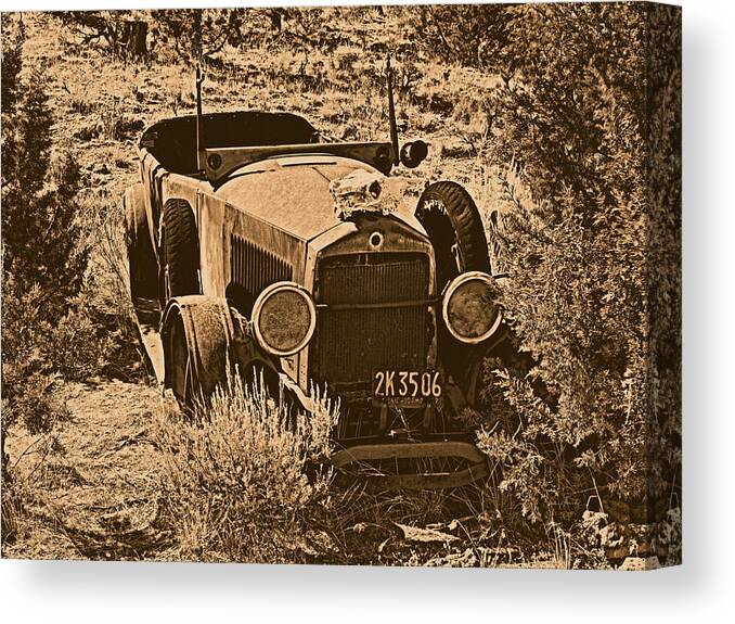 Aged Canvas Print featuring the photograph Parked by Leland D Howard