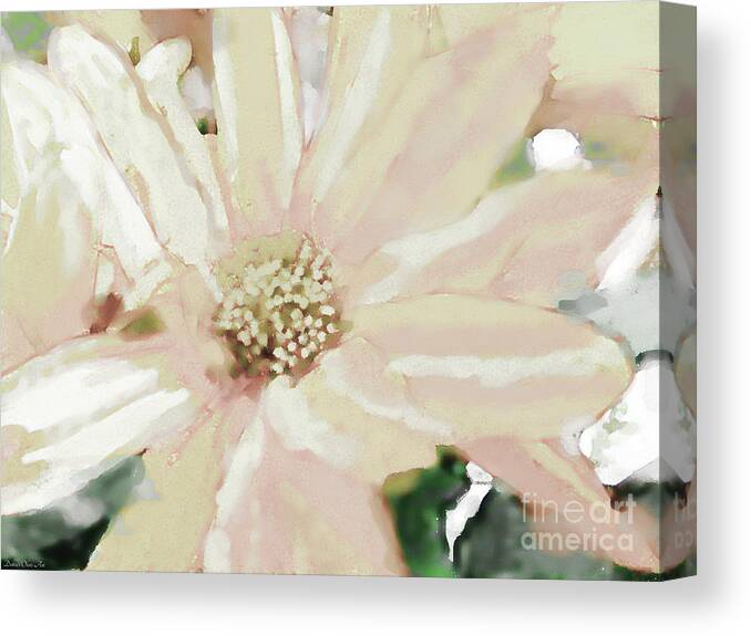 Nature Canvas Print featuring the photograph Pastel Daisy Photoart by Debbie Portwood