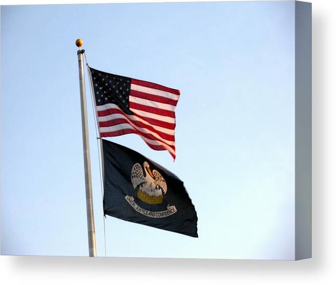 Patriotic Flags Canvas Print featuring the photograph Patriotic Flags by Joseph Baril