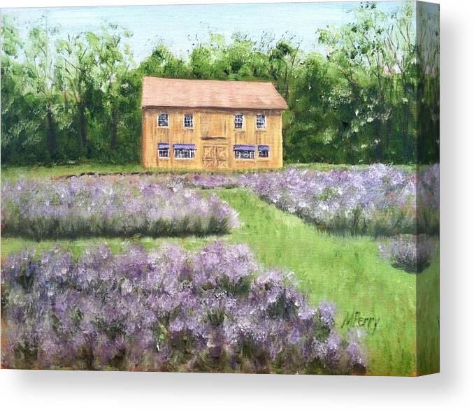 Bucks County Canvas Print featuring the painting Peace Valley Lavender Farm by Margie Perry