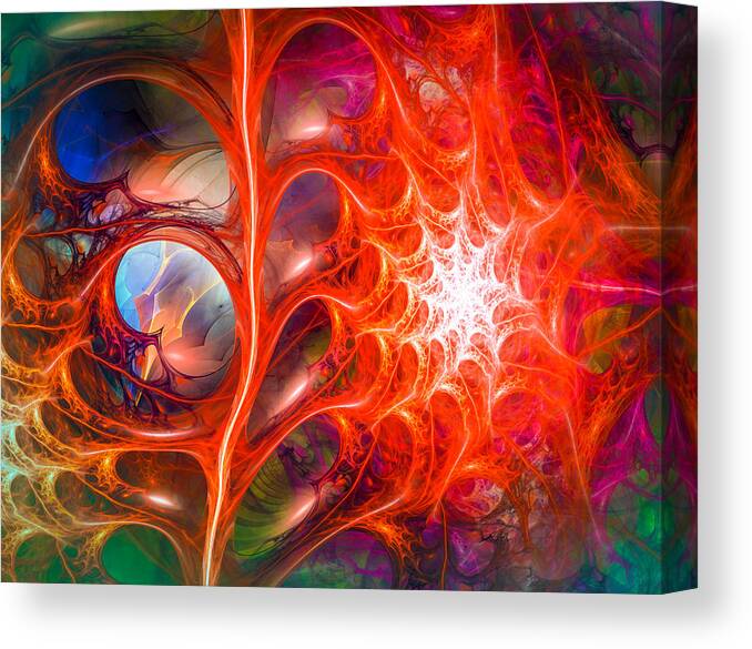 Abstract Canvas Print featuring the digital art Peacock - Abstract Art by Modern Abstract