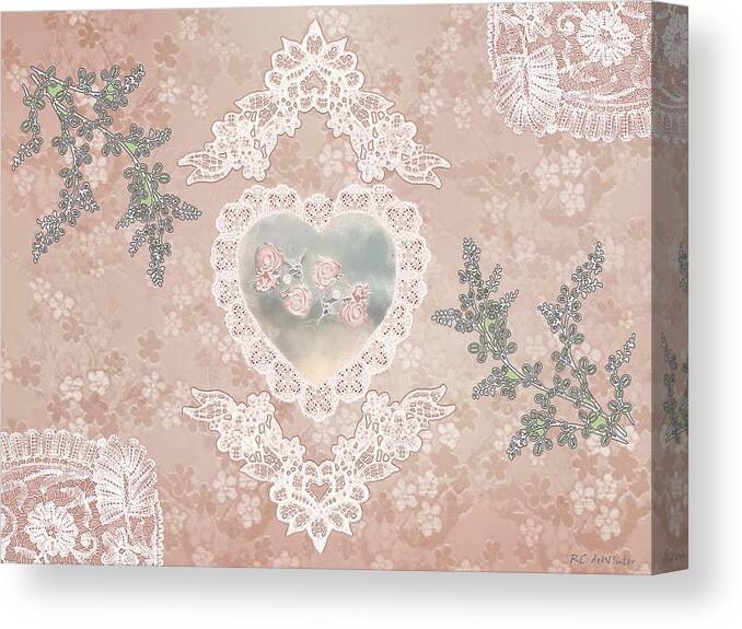 Valentine Canvas Print featuring the painting Penny Postcard Passionate by RC DeWinter