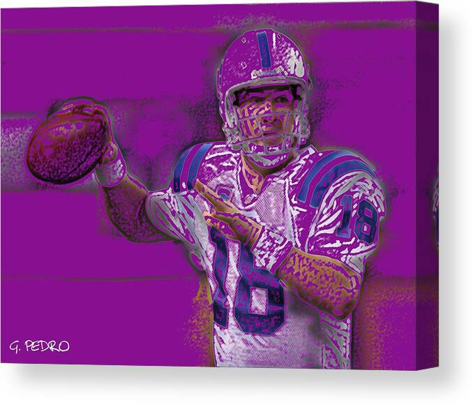 Peyton Manning Canvas Print featuring the photograph Peyton Manning Abstract Number 1 by George Pedro