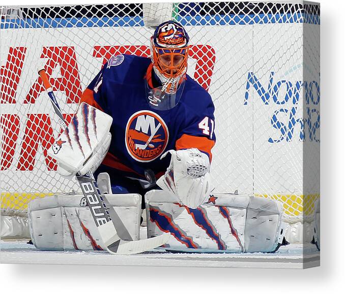 People Canvas Print featuring the photograph Philadelphia Flyers V New York Islanders by Bruce Bennett