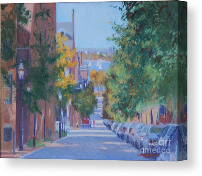 Pickney Street Fall Canvas Print featuring the painting Pickney Street Fall by Candace Lovely