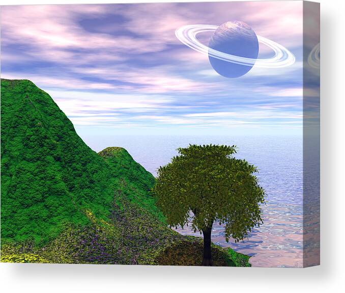 Fine Art Canvas Print featuring the digital art Planet Fall by Michele Wilson