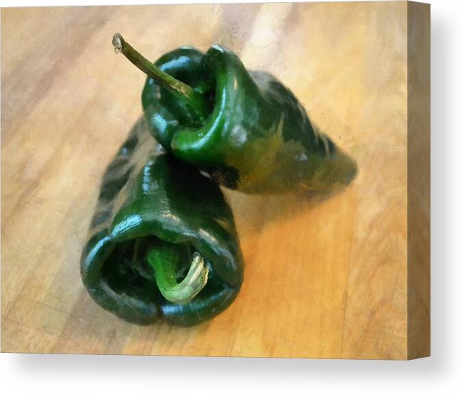 Cooking Canvas Print featuring the photograph Poblanos by Michelle Calkins