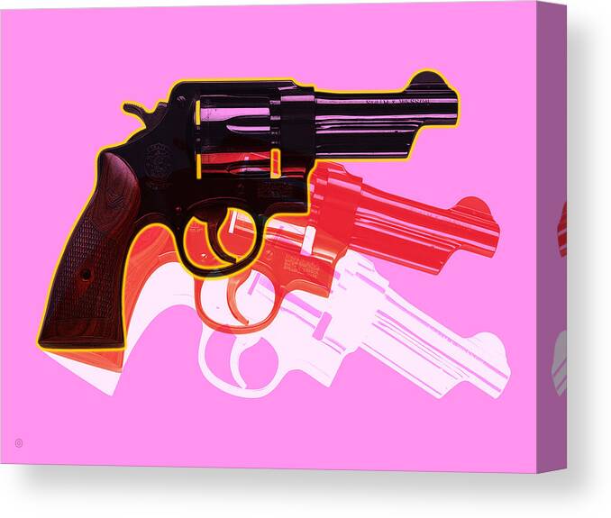 Digital Canvas Print featuring the digital art POP Handgun by Gary Grayson