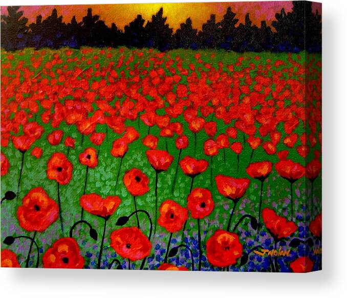 Poppy Canvas Print featuring the painting Poppy Carpet by John Nolan