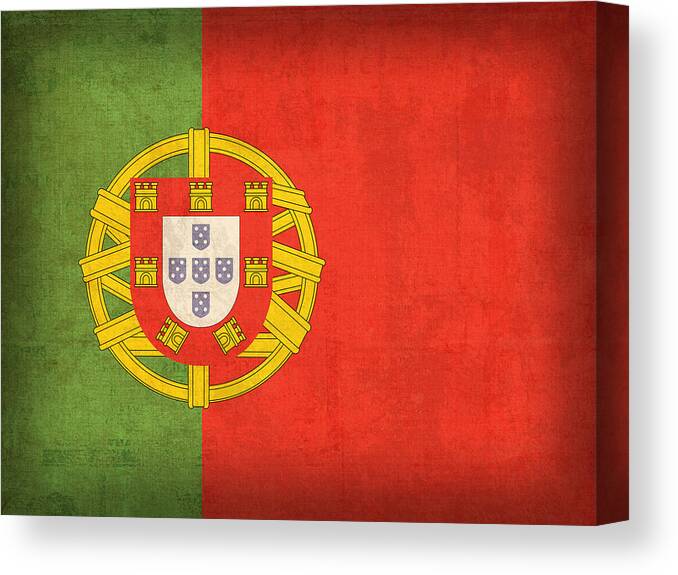 Portugal Flag Vintage Distressed Finish Lisbon Portuguese Europe Nation Country Canvas Print featuring the mixed media Portugal Flag Vintage Distressed Finish by Design Turnpike