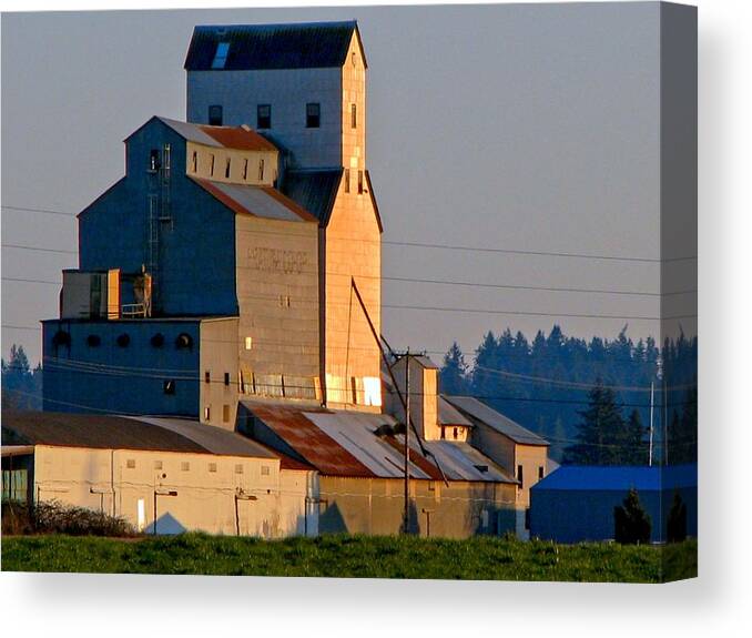 Rural Oregon Canvas Print featuring the photograph Pratum Co-op Willamette Valley by Lora Fisher