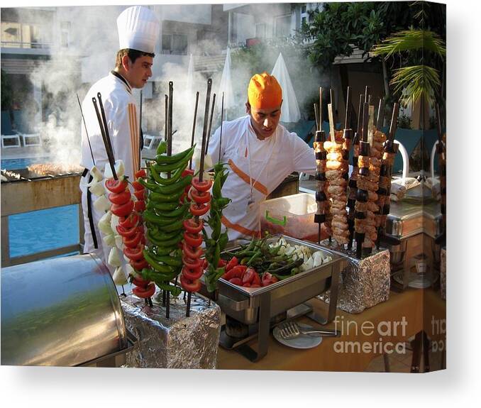 Barbeque Canvas Print featuring the photograph Preparing the barbeque by Susanne Baumann