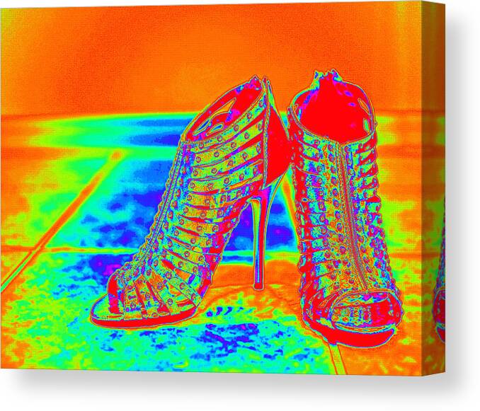 Shoes Canvas Print featuring the photograph Psychedelic Stilettos by Charles Benavidez