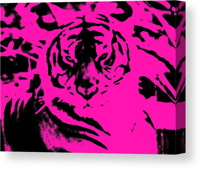 Graphic Canvas Print featuring the photograph Magical Purple Bengal Tiger by Belinda Lee