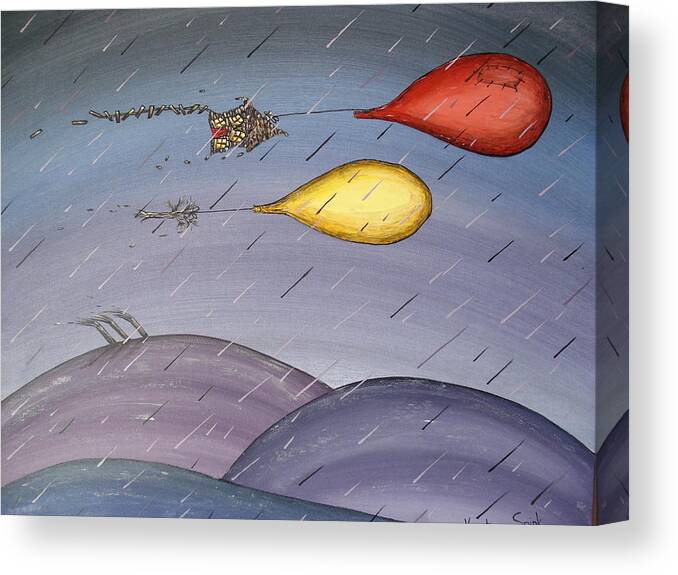 Wind Canvas Print featuring the painting Purple Rain I by Krystyna Spink