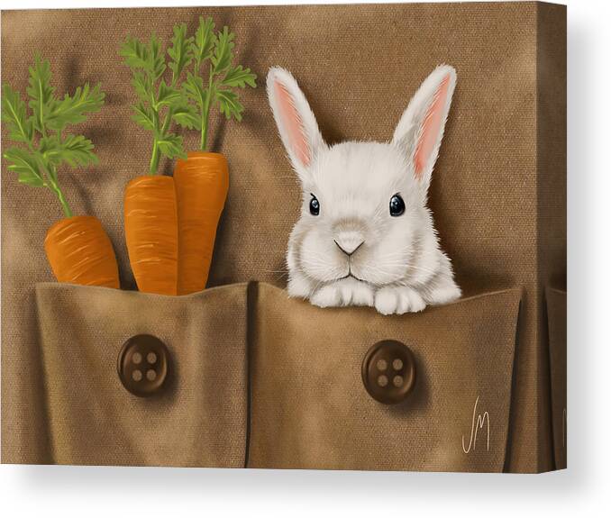 Rabbit Canvas Print featuring the painting Rabbit hole by Veronica Minozzi