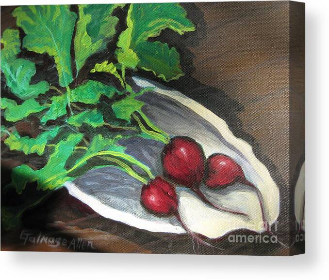 Radishes Canvas Print featuring the painting Radishes by Gretchen Allen