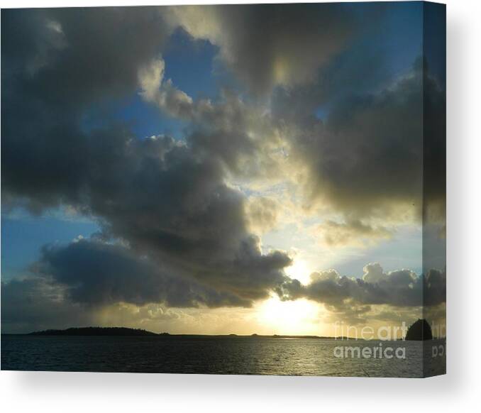 Tillamook Bay Canvas Print featuring the photograph Rain Cloud Sunset by Gallery Of Hope 