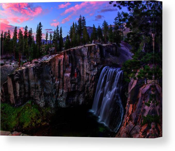 Blue Sky Canvas Print featuring the photograph Rainbow Falls Devil's Postpile National Monument by Scott McGuire