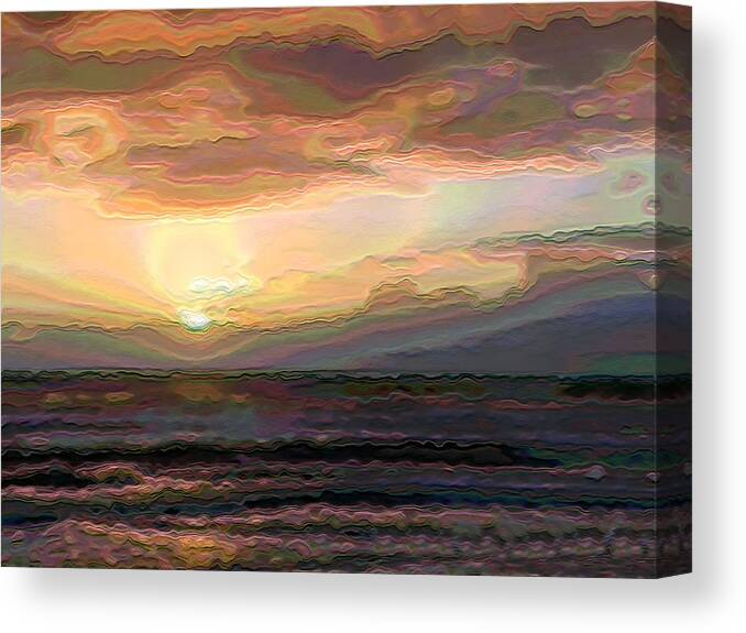 Oregon Coast Canvas Print featuring the photograph Rainbow Sunset by Lora R Fisher