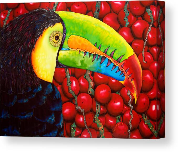  Watercolor Canvas Print featuring the painting Rainbow Toucan by Daniel Jean-Baptiste