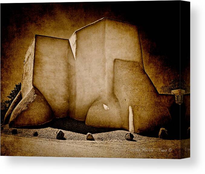 Santa Canvas Print featuring the photograph Ranchos church xx by Charles Muhle