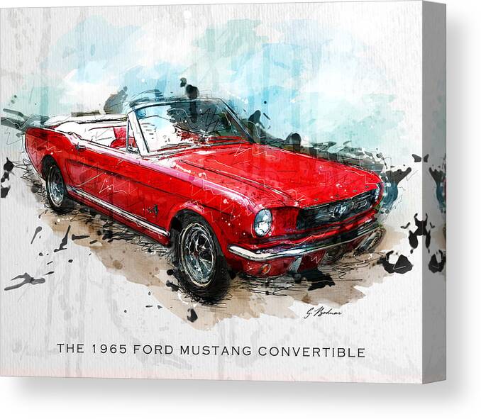 Mustang Canvas Print featuring the digital art The Red Pony 2 by Gary Bodnar