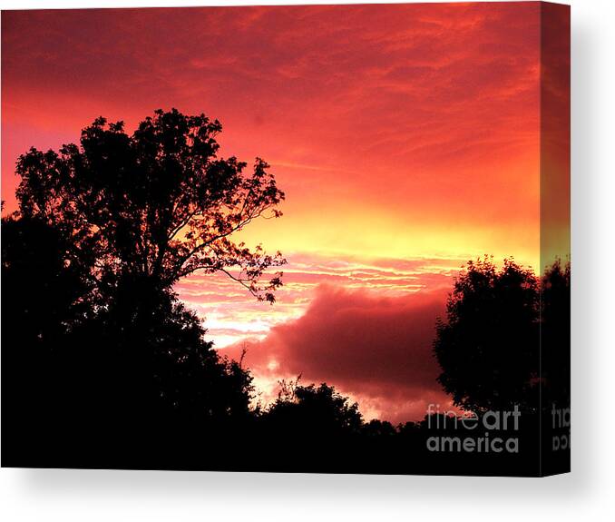 Sunset Canvas Print featuring the photograph Red sky at night by Joe Cashin