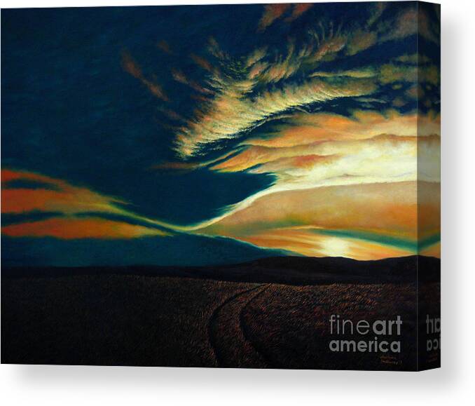 Mountain Canvas Print featuring the painting Returning to Tuscarora Mountain by Christopher Shellhammer
